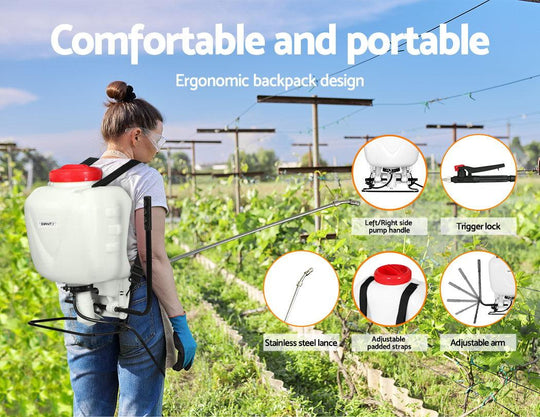 Buy Giantz Weed Sprayer 15L Knapsack Backpack Garden Spray discounted | Products On Sale Australia