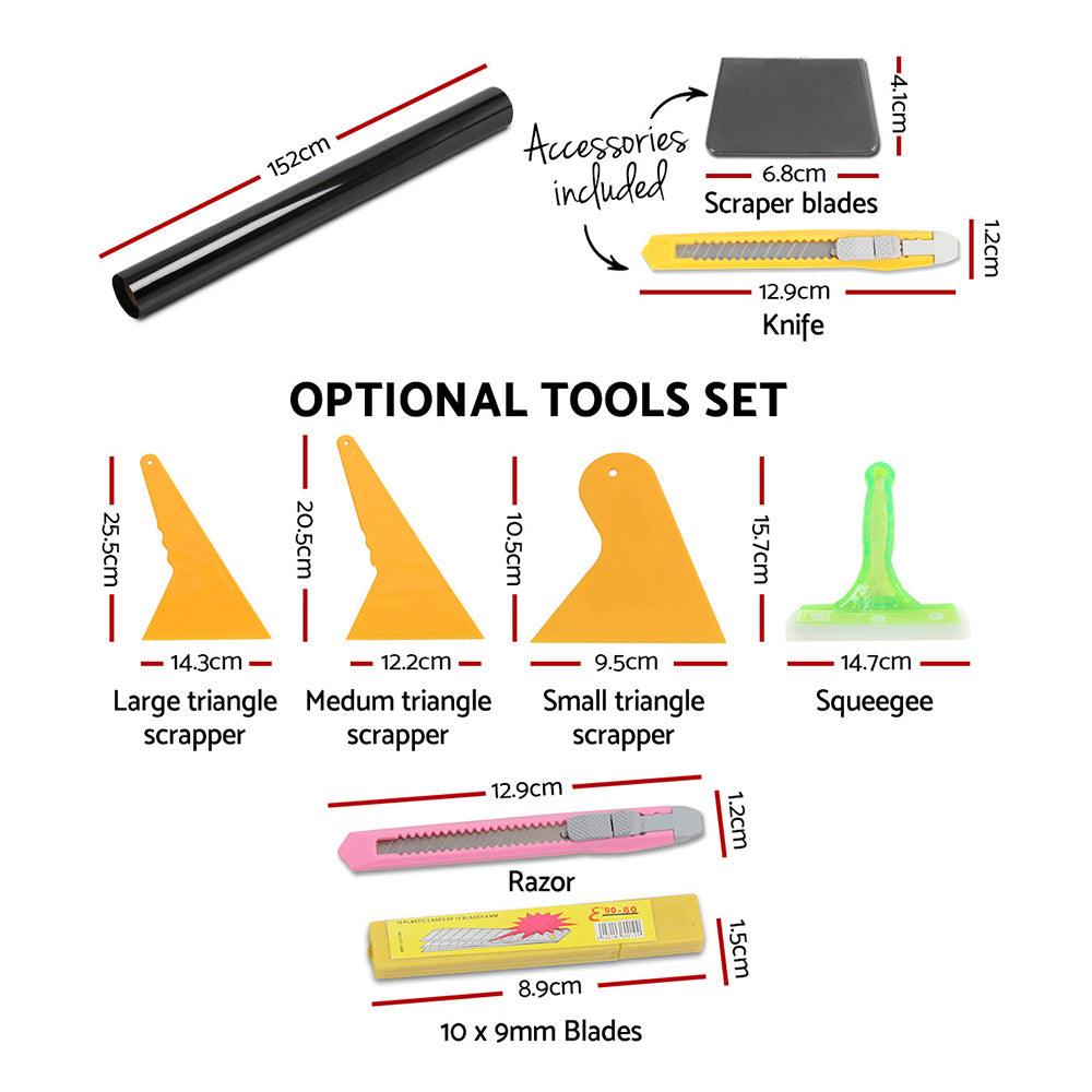 Buy Giantz Window Tint Film Black Roll 15% VLT Home 152cm X 30m Tinting Tools Kit discounted | Products On Sale Australia