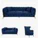 Buy Grand Tufted Lounge - Blue Velvet - Gold Legs discounted | Products On Sale Australia