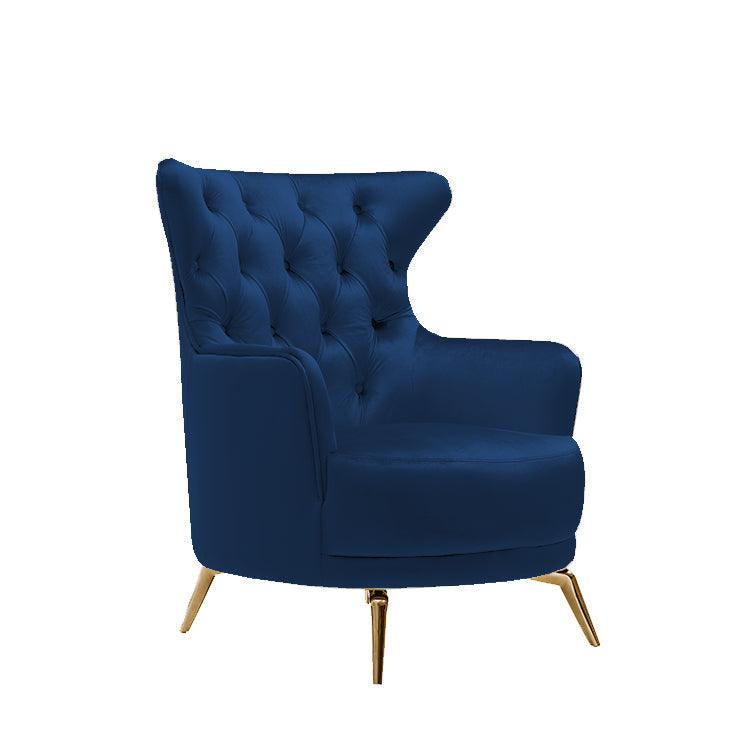 Buy Grand Tufted Lounge - Blue Velvet - Gold Legs discounted | Products On Sale Australia