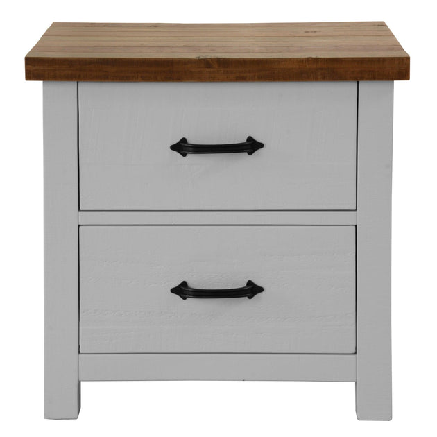 Grandy Bedside Tables 2 Drawers Storage Cabinet End Nightstand Table White Brown Products On Sale Australia | Furniture > Bedroom Category