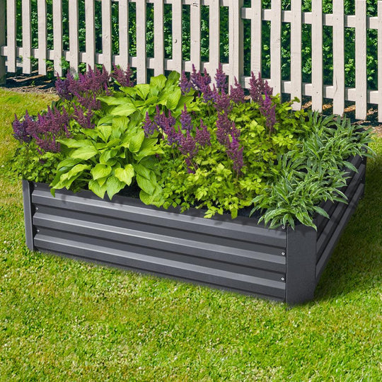 Buy Greenfingers 2x Garden Bed 120x90cm Planter Box Raised Container Galvanised Herb discounted | Products On Sale Australia