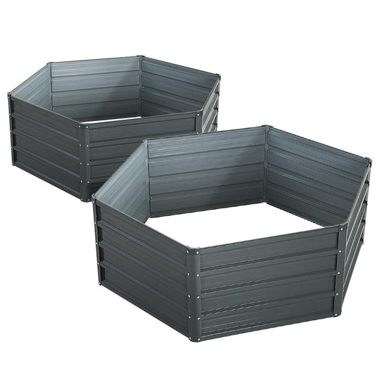 Buy Greenfingers 2x Garden Bed 130x130x46cm Planter Box Raised Container Galvanised discounted | Products On Sale Australia