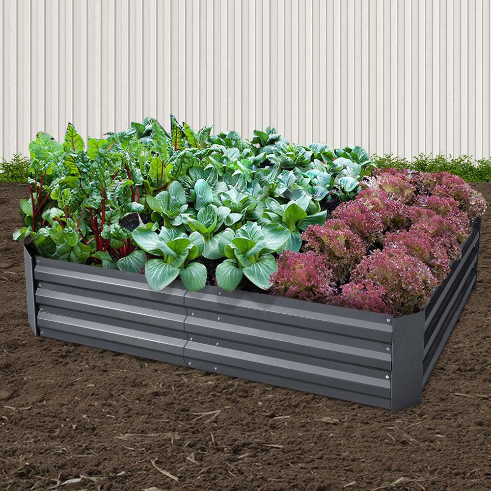 Buy Greenfingers 2x Garden Bed 150x90cm Planter Box Raised Container Galvanised Herb discounted | Products On Sale Australia