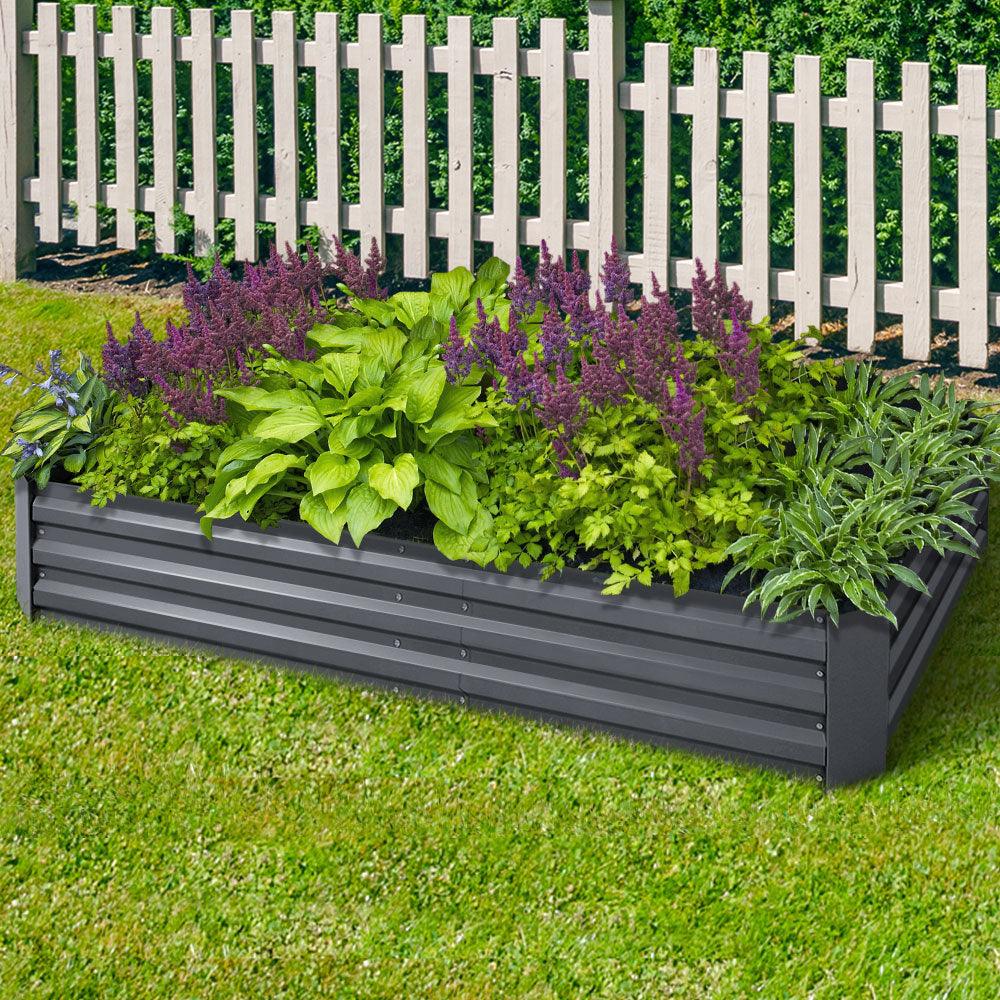 Buy Greenfingers 2x Garden Bed 210x90cm Planter Box Raised Container Galvanised Herb discounted | Products On Sale Australia