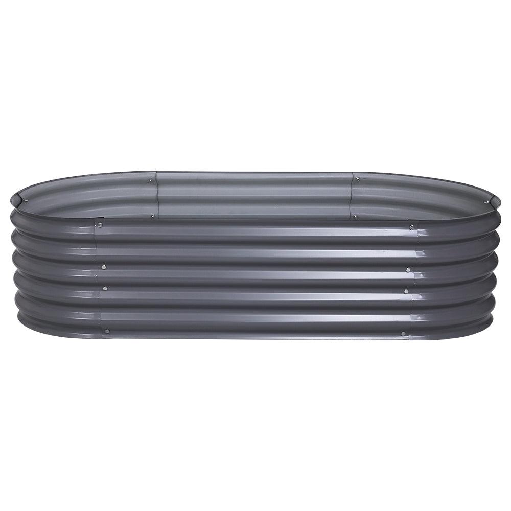 Buy Greenfingers Garden Bed 160X80X42cm Oval Planter Box Raised Container Galvanised discounted | Products On Sale Australia