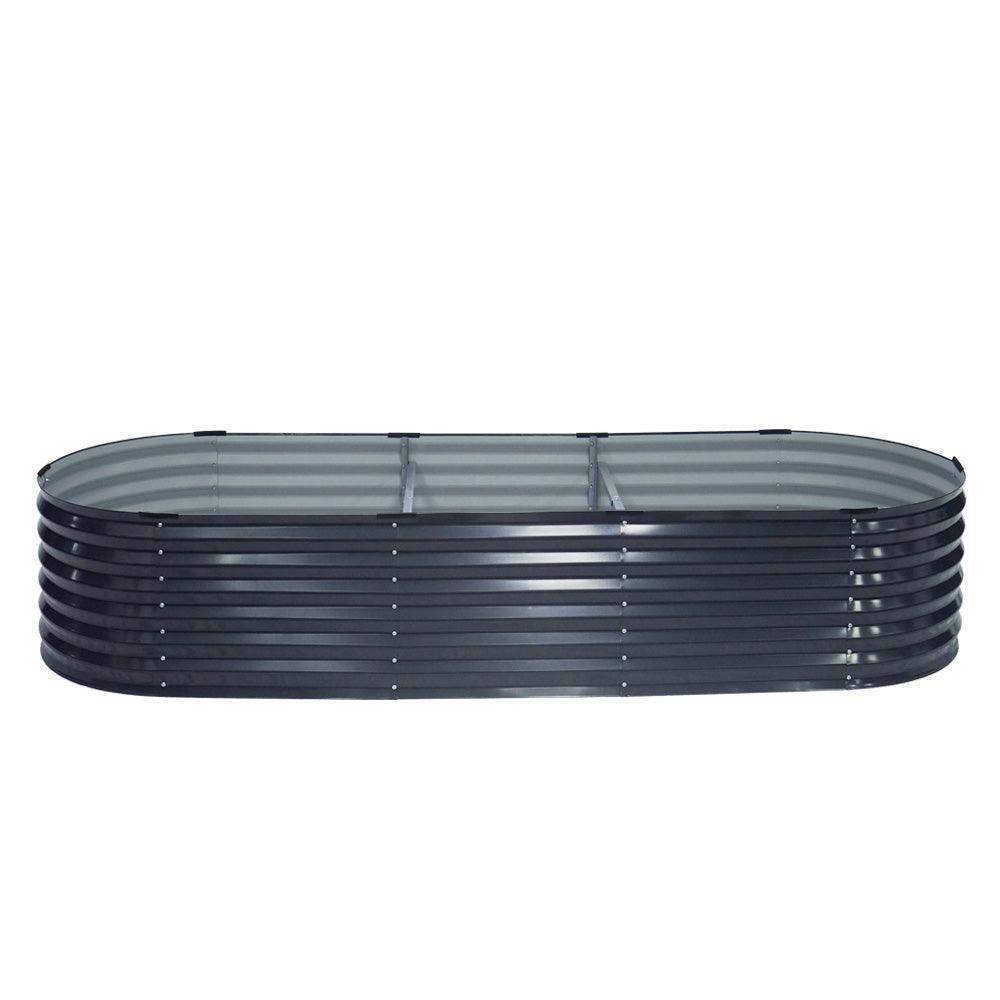 Buy Greenfingers Garden Bed 240X80X42cm Oval Planter Box Raised Container Galvanised discounted | Products On Sale Australia