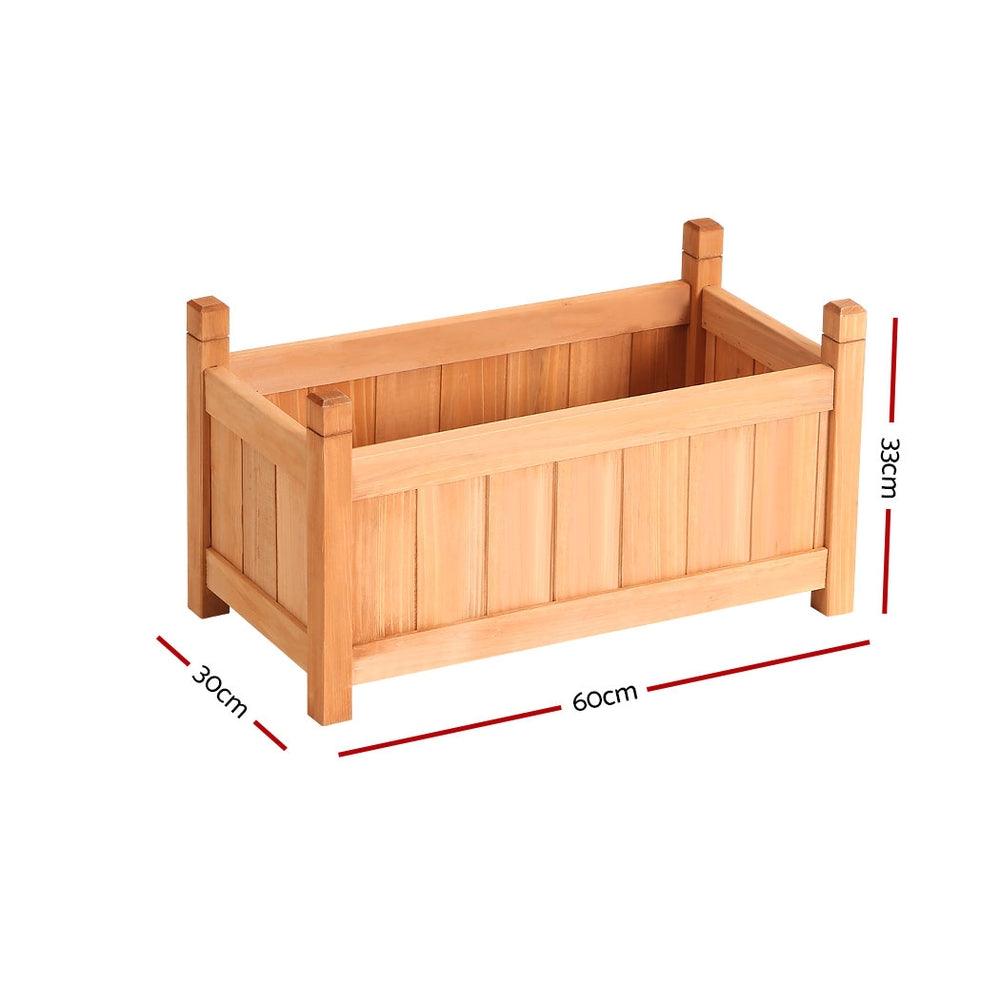 Buy Greenfingers Garden Bed 60x30x33cm Wooden Planter Box Raised Container Growing discounted | Products On Sale Australia