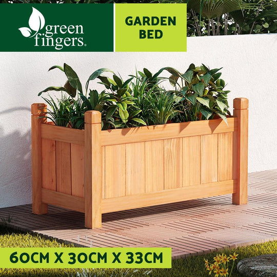 Buy Greenfingers Garden Bed 60x30x33cm Wooden Planter Box Raised Container Growing discounted | Products On Sale Australia