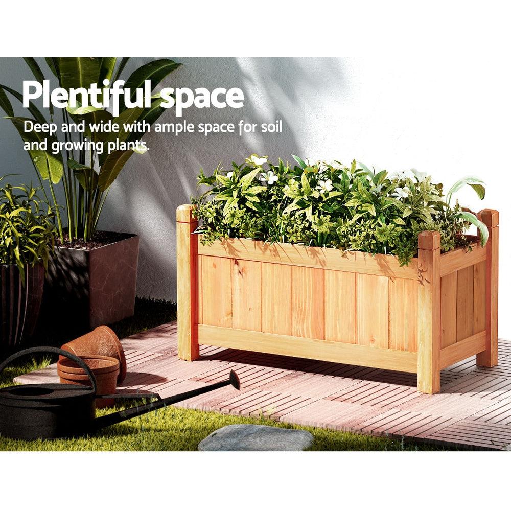 Buy Greenfingers Garden Bed 60x30x33cm Wooden Planter Box Raised Container Growing discounted | Products On Sale Australia