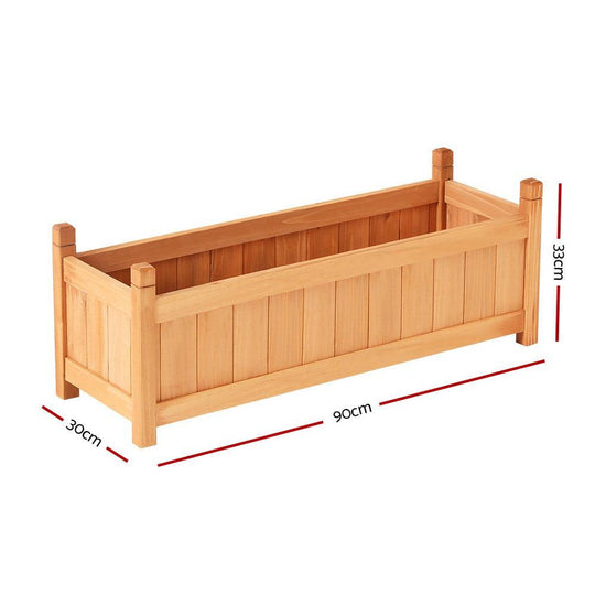 Buy Greenfingers Garden Bed 90x30x33cm Wooden Planter Box Raised Container Growing discounted | Products On Sale Australia