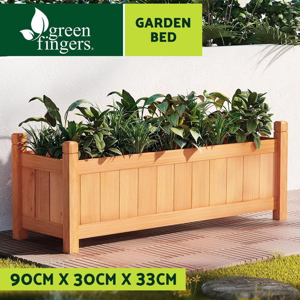 Buy Greenfingers Garden Bed 90x30x33cm Wooden Planter Box Raised Container Growing discounted | Products On Sale Australia