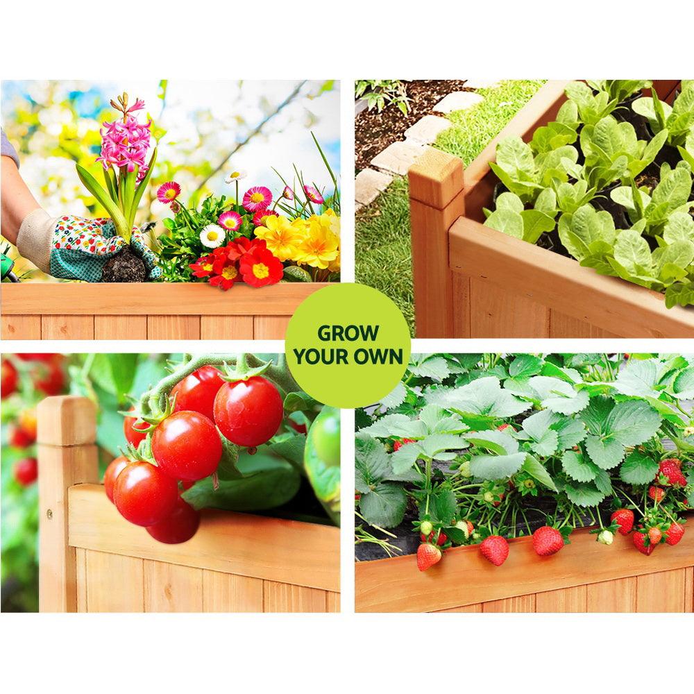 Buy Greenfingers Garden Bed 90x30x33cm Wooden Planter Box Raised Container Growing discounted | Products On Sale Australia