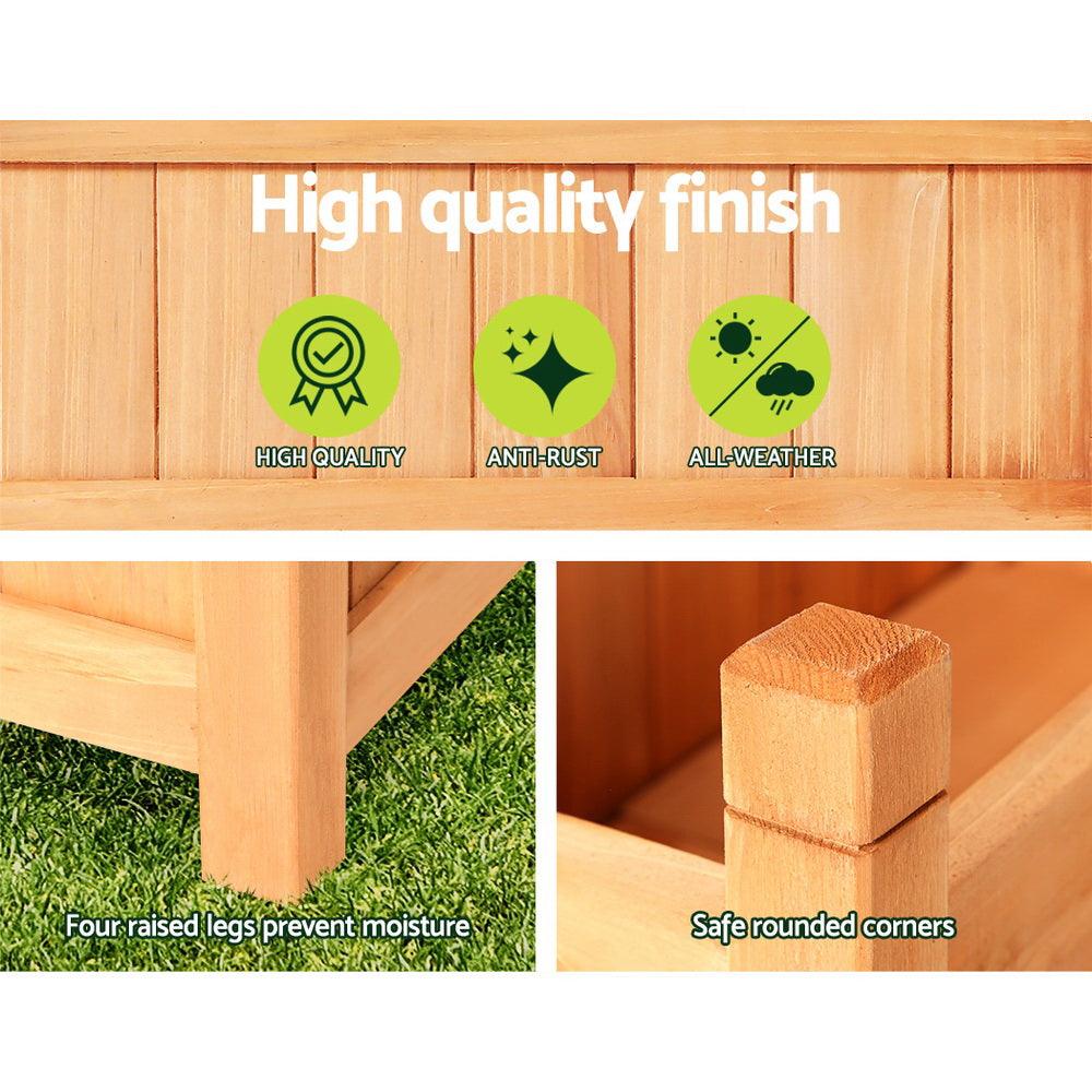 Buy Greenfingers Garden Bed 90x30x33cm Wooden Planter Box Raised Container Growing discounted | Products On Sale Australia