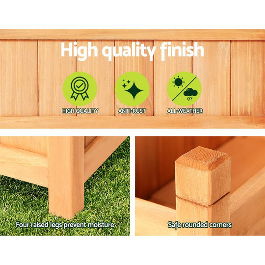 Buy Greenfingers Garden Bed 90x30x33cm Wooden Planter Box Raised Container Growing discounted | Products On Sale Australia