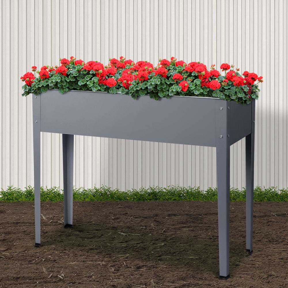 Buy Greenfingers Garden Bed Elevated 100X80X30cm Planter Box Container Galvanised discounted | Products On Sale Australia