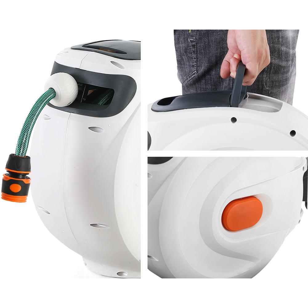 Buy Greenfingers Retractable Hose Reel 30M Garden Water Spray Gun Auto Rewind discounted | Products On Sale Australia