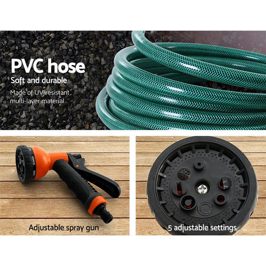 Buy Greenfingers Retractable Hose Reel 30M Garden Water Spray Gun Auto Rewind discounted | Products On Sale Australia