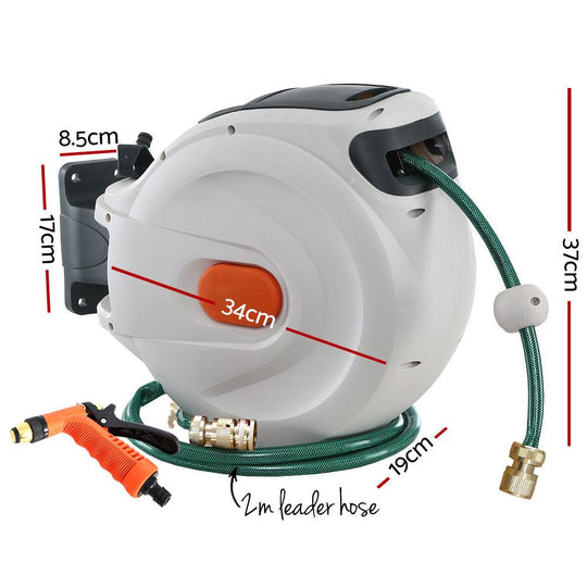 Buy Greenfingers Water Hose Reel 20M Retractable Garden Brass Spray Gun Auto Rewind discounted | Products On Sale Australia