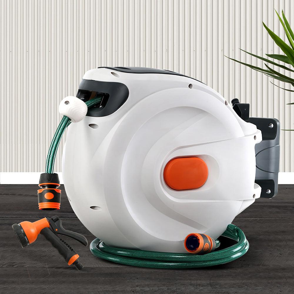 Buy Greenfingers Water Hose Reel 20M Retractable Garden Spray Gun Auto Rewind discounted | Products On Sale Australia