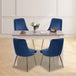 Buy Grey Rectangular Dining Table with 4x Blue Velvet Chairs discounted | Products On Sale Australia