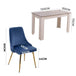 Buy Grey Rectangular Dining Table with 4x Blue Velvet Chairs discounted | Products On Sale Australia