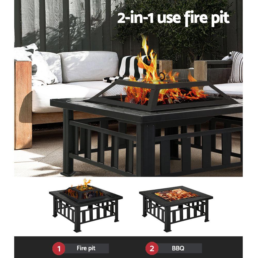 Buy Grillz Fire Pit BBQ Grill 2-In-1 Table discounted | Products On Sale Australia