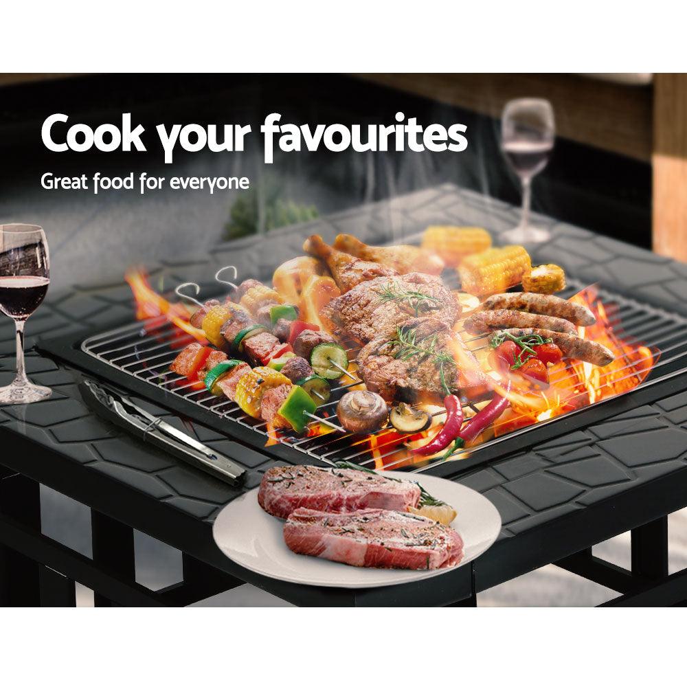 Buy Grillz Fire Pit BBQ Grill 2-In-1 Table discounted | Products On Sale Australia