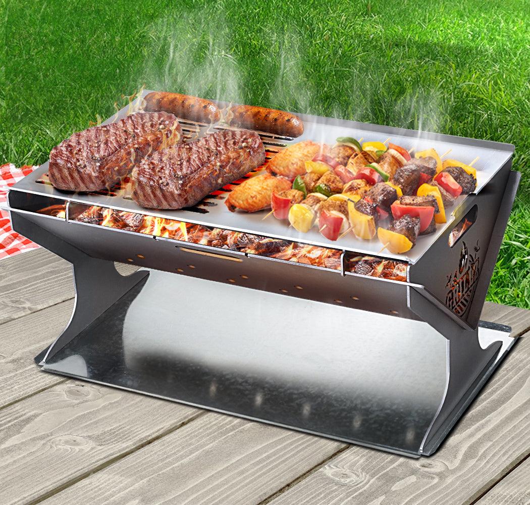 Buy Grillz Fire Pit BBQ Grill Steel discounted | Products On Sale Australia