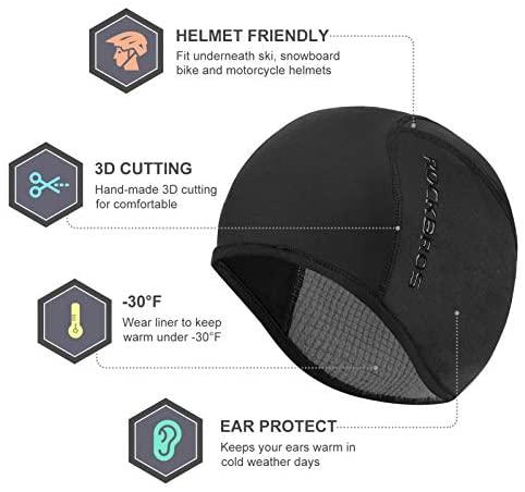 Buy Helmet Fleece Inner Liner Cycling Skull Cap Winter Thermal MTB Mountain Cycling Cap for Men Women Headwear for Running Skiing & Winter Sports BLACK Rockbros discounted | Products On Sale Australia