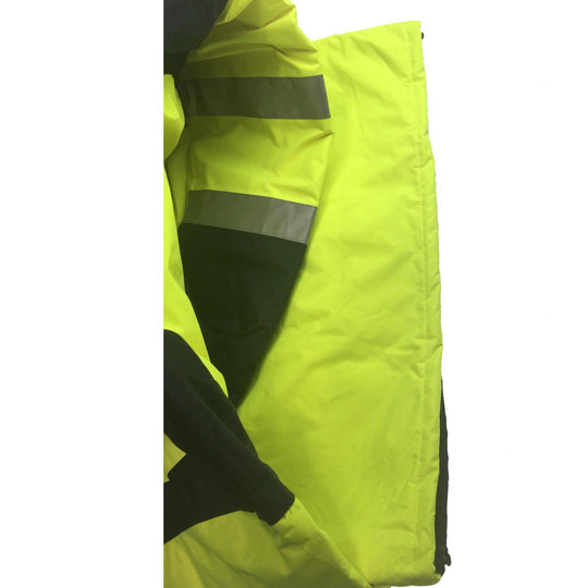 Buy HUSKI Miner Hi Vis Waterproof Jacket Industrial Workwear Reflective 918015 - 5XL (127cm) discounted | Products On Sale Australia