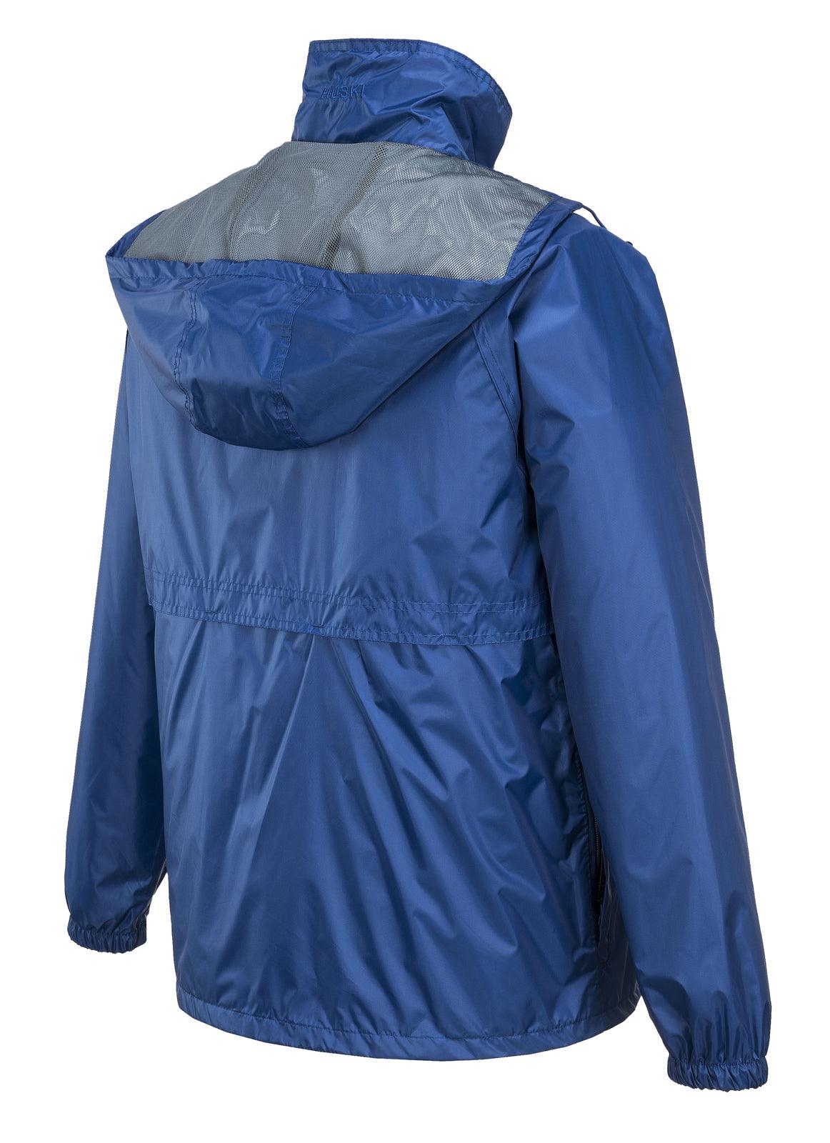 Buy HUSKI STRATUS RAIN JACKET Waterproof Workwear Concealed Hood Windproof Packable - Cobalt - 3XL discounted | Products On Sale Australia