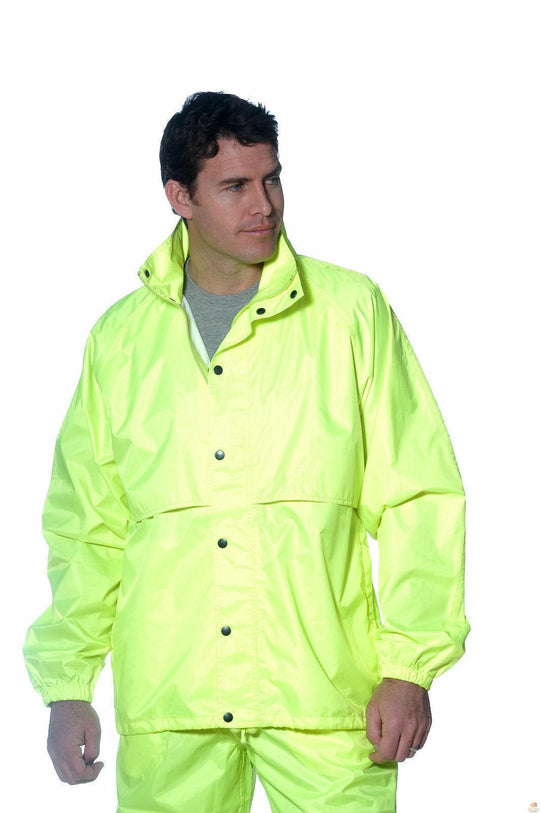 Buy HUSKI STRATUS RAIN JACKET Waterproof Workwear Concealed Hood Windproof Packable - Yellow Fluro - M discounted | Products On Sale Australia