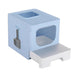 Buy i.Pet Cat Litter Box Large Tray Kitty Toilet Enclosed Hooded Foldable Scoop Blue discounted | Products On Sale Australia