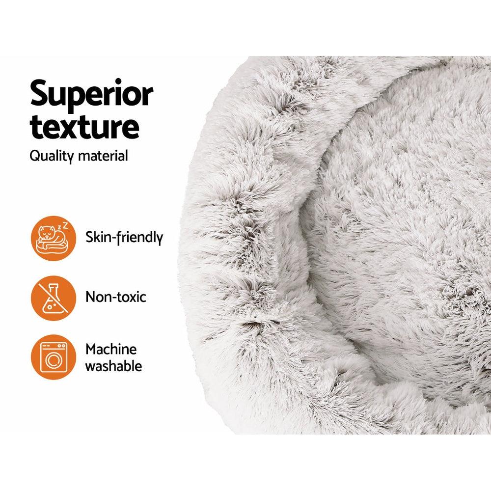 Buy i.Pet Pet Bed Dog Cat 110cm Calming Extra Large Soft Plush White Brown discounted | Products On Sale Australia