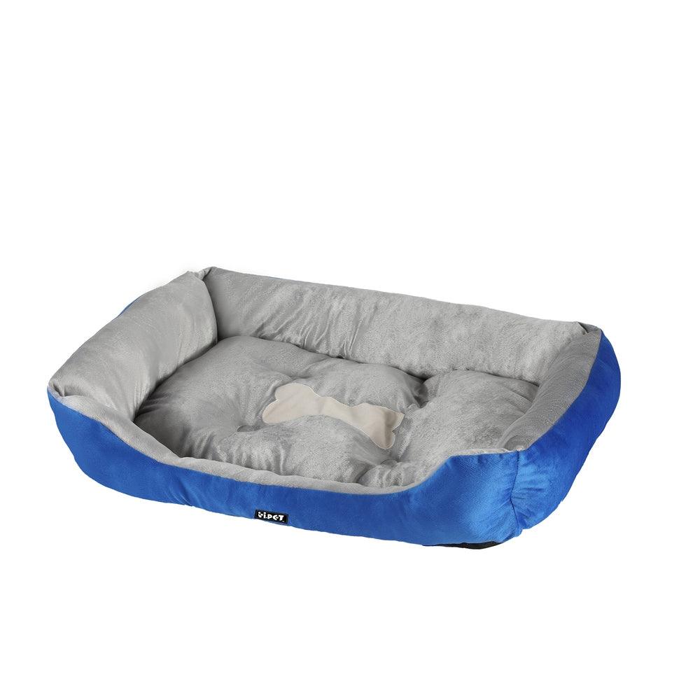 Buy i.Pet Pet Bed Dog Cat Calming Soft Mat Sleeping Comfy Plush Cave Washable Blue discounted | Products On Sale Australia