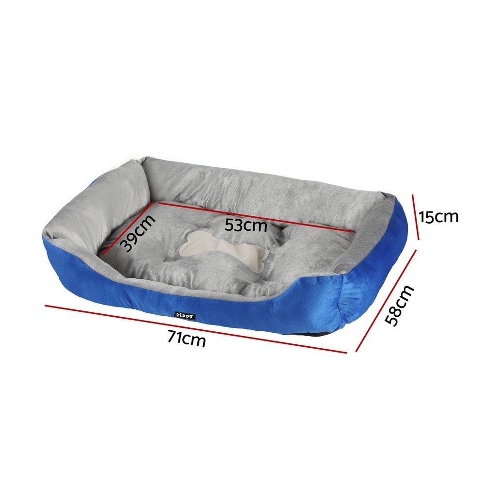 Buy i.Pet Pet Bed Dog Cat Calming Soft Mat Sleeping Comfy Plush Cave Washable Blue discounted | Products On Sale Australia