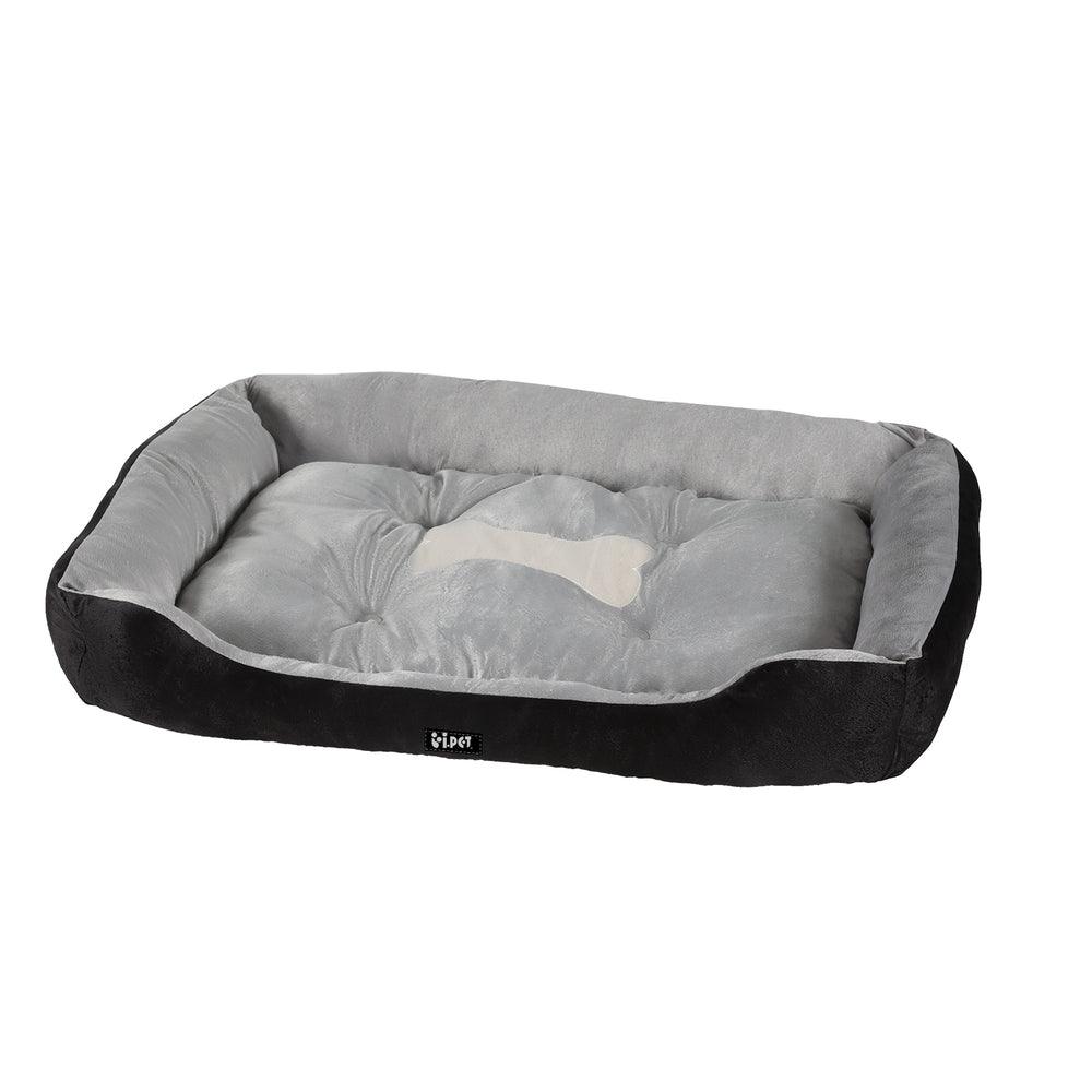 Buy i.Pet Pet Bed Dog Cat Calming Soft Sleeping Comfy Plush Mat Cave Washable Black discounted | Products On Sale Australia