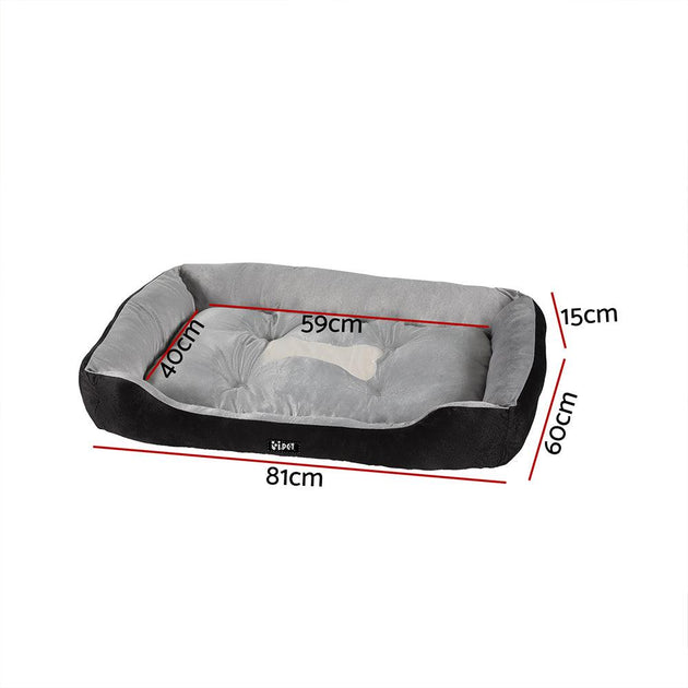 Buy i.Pet Pet Bed Dog Cat Calming Soft Sleeping Comfy Plush Mat Cave Washable Black discounted | Products On Sale Australia