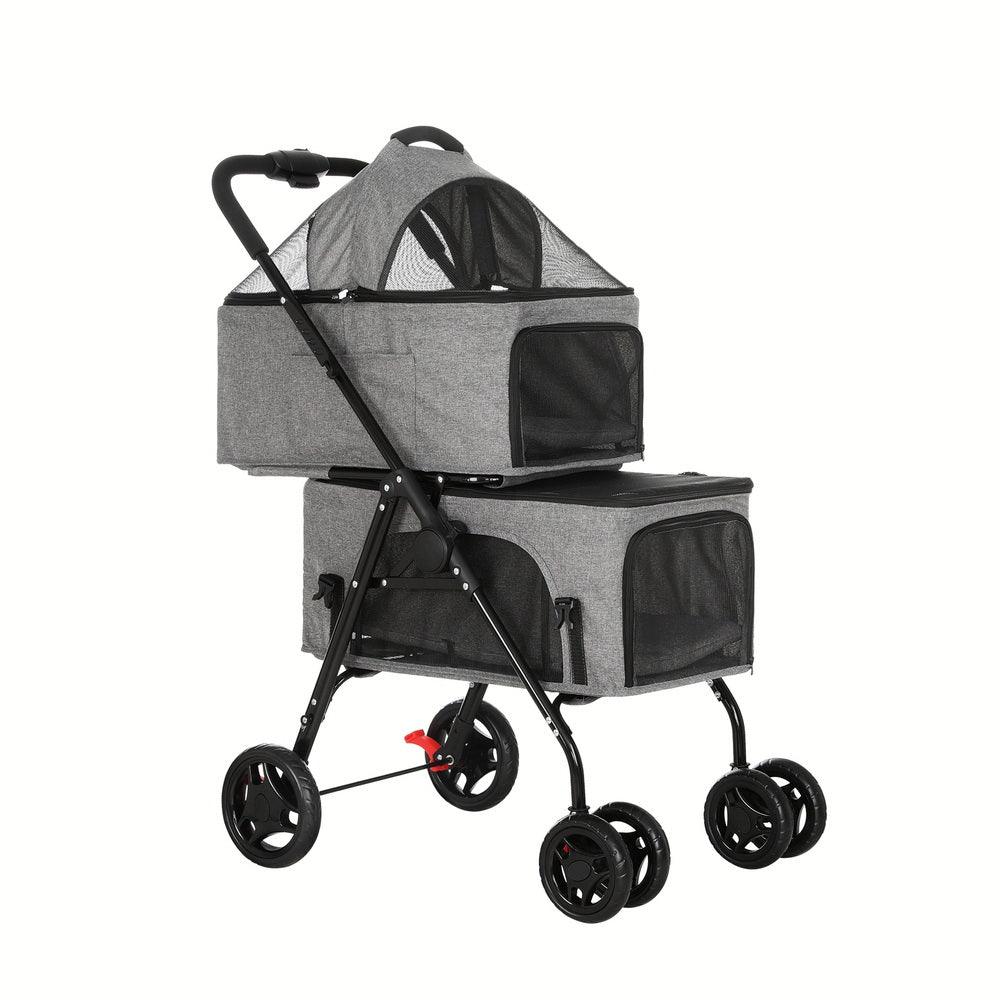 Buy i.Pet Pet Stroller 2-tier Dog Pram Large Cat Carrier Travel Pushchair Foldable discounted | Products On Sale Australia