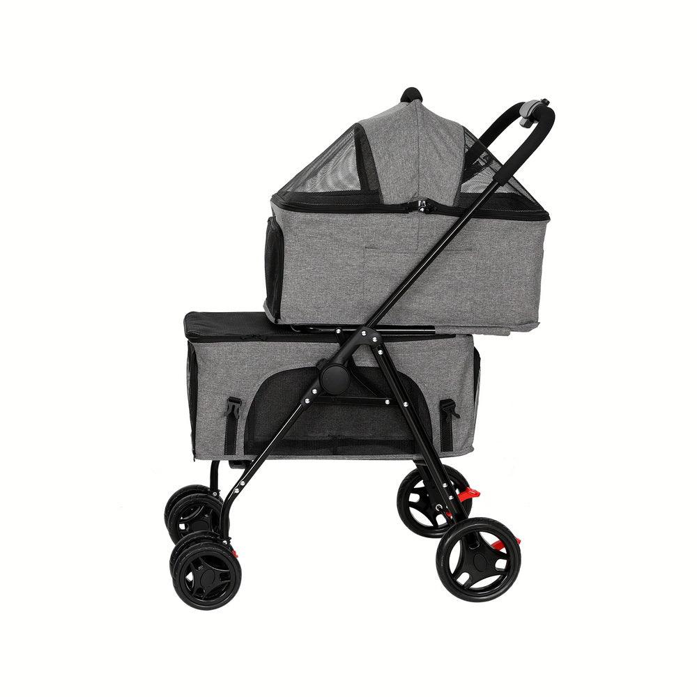 Buy i.Pet Pet Stroller 2-tier Dog Pram Large Cat Carrier Travel Pushchair Foldable discounted | Products On Sale Australia