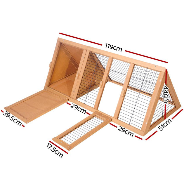 Buy i.Pet Rabbit Hutch 119cm x 51cm x 44cm Chicken Coop Large Run Wooden Cage Outdoor discounted | Products On Sale Australia