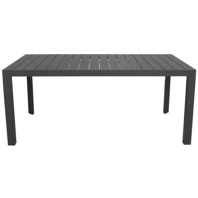 Buy Iberia 178cm Aluminium Outdoor Dining Table Charcoal discounted | Products On Sale Australia