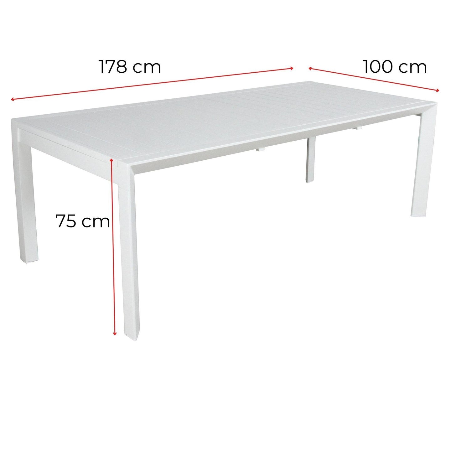 Buy Iberia 178cm Aluminium Outdoor Dining Table White discounted | Products On Sale Australia