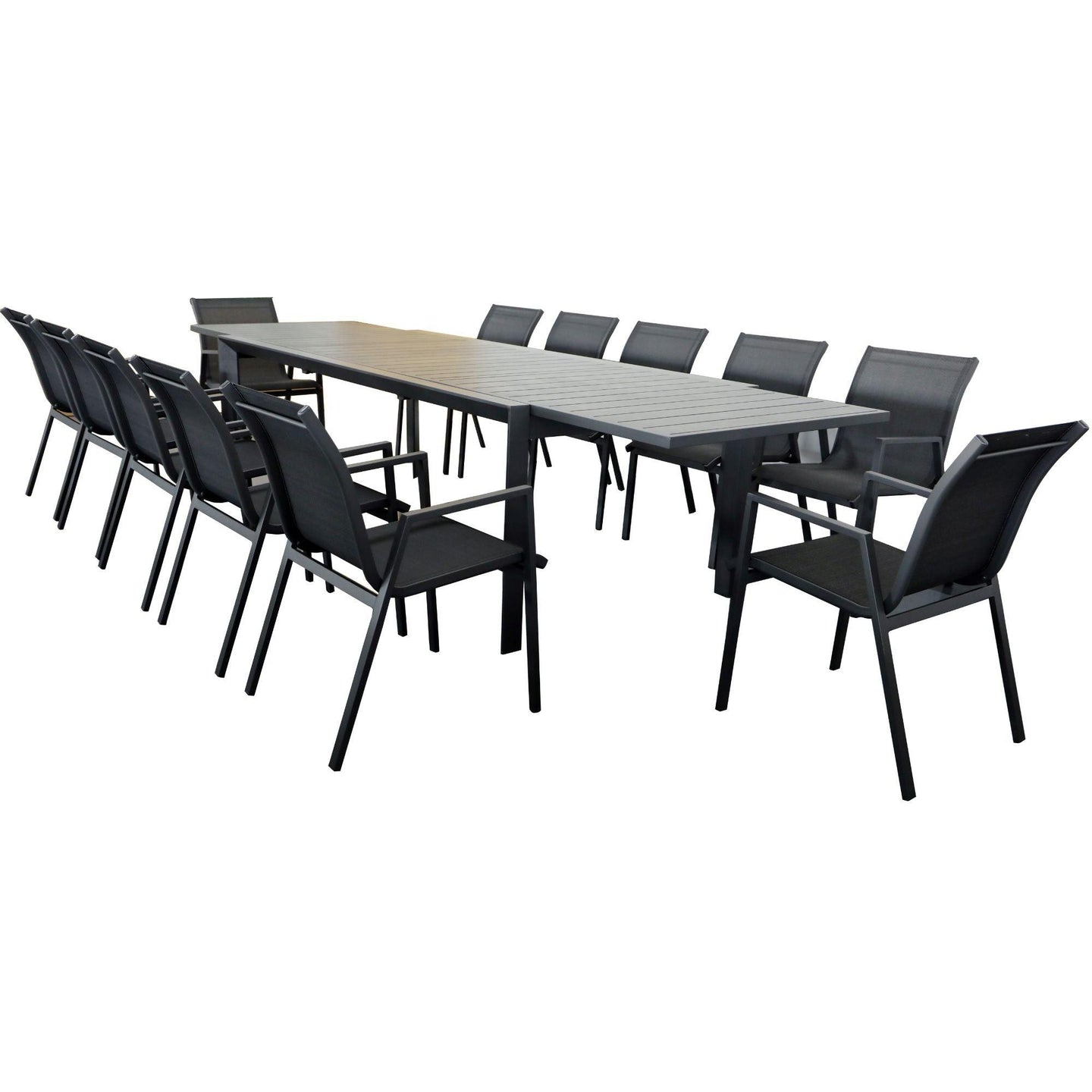 Buy Iberia 230-345cm Aluminium Outdoor Extensible Dining Table Charcoal discounted | Products On Sale Australia