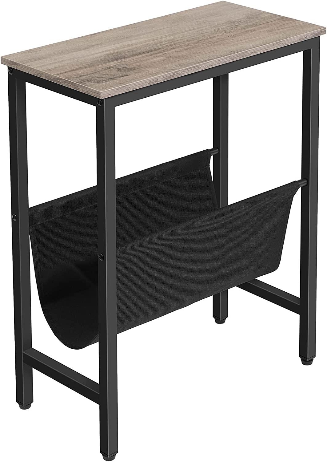 Buy Industrial Side Table with Magazine Holder Sling and Metal Structure (Grey) discounted | Products On Sale Australia