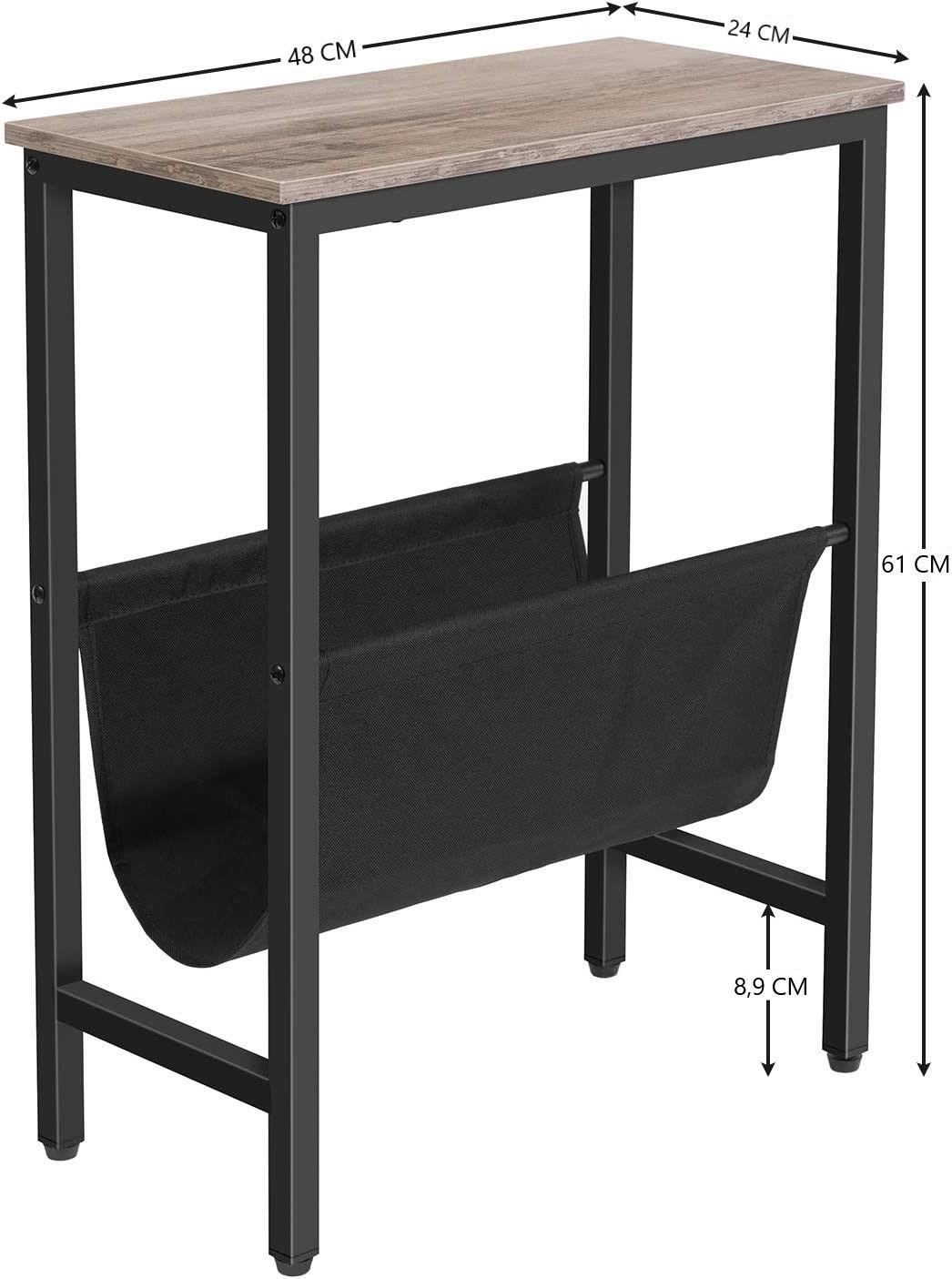 Buy Industrial Side Table with Magazine Holder Sling and Metal Structure (Grey) discounted | Products On Sale Australia