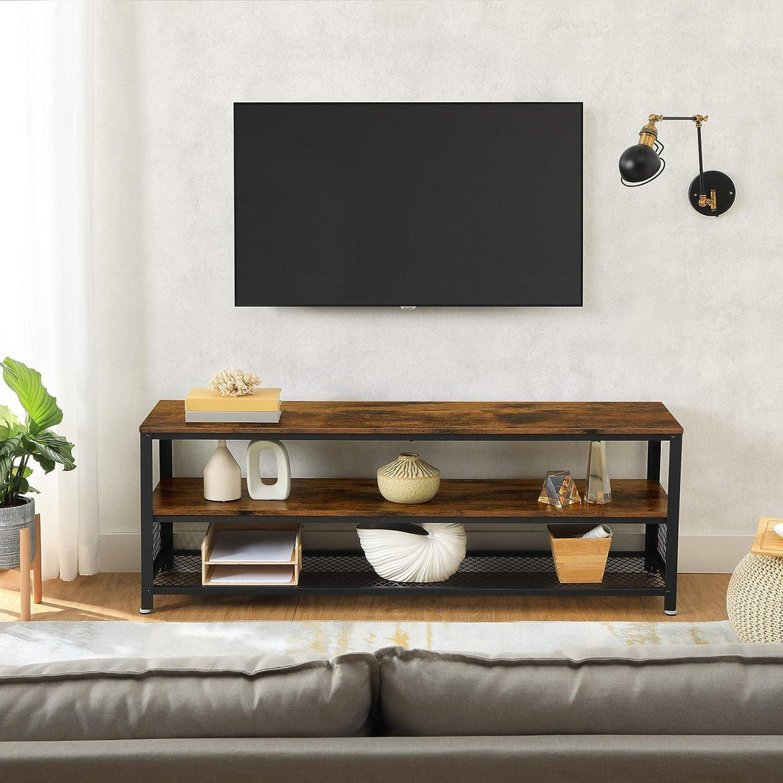 Buy Industrial TV Stand 60 Inches, Rustic Brown discounted | Products On Sale Australia