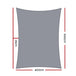 Buy Instahut Shade Sail 4x6m Rectangle 280GSM 98% Grey Shade Cloth discounted | Products On Sale Australia