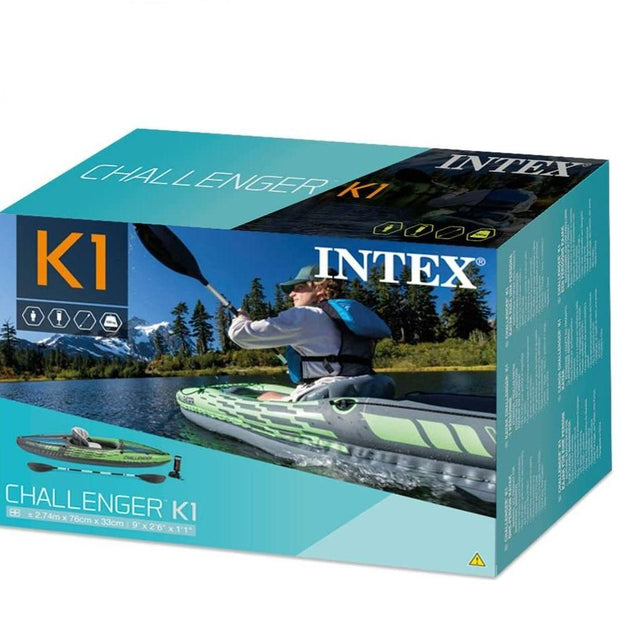 Intex Sports Challenger K1 Inflatable Kayak 1 Seat Floating Boat Oars River Lake 68305NP Products On Sale Australia | Outdoor > Boating Category